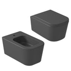 Coppia di sanitari sospesi 55x35 cm serie MEG11PRO di Galassia con sedile avvolgente soft close- Nero Opaco