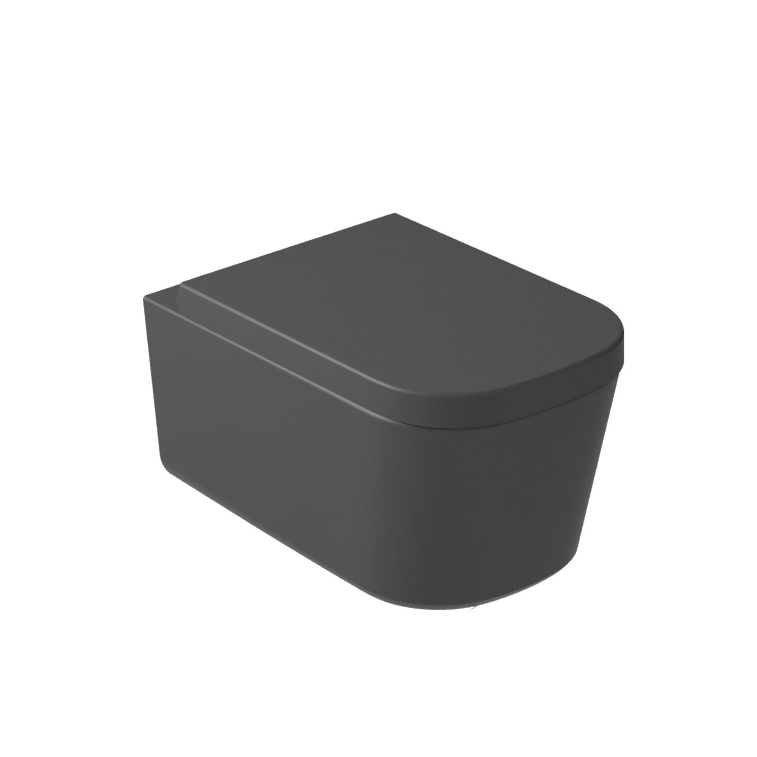 Vaso Sospeso 55x35 cm serie MEG11PRO di Ceramica Galassia con sedile avvolgente soft close- Nero Opaco