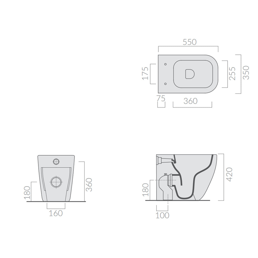 Vaso filomuro 55x35 cm serie MEG11PRO di Ceramica Galassia con sedile slim soft close