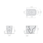 Vaso filomuro 55x35 cm serie MEG11PRO di Ceramica Galassia con sedile slim soft close