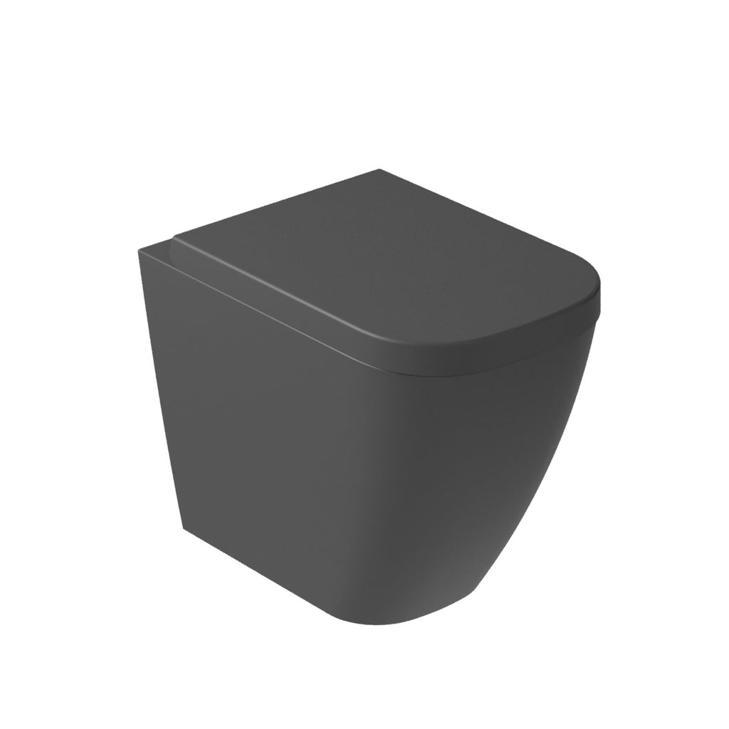 Vaso filomuro 55x35 cm serie MEG11PRO di Ceramica Galassia con sedile avvolgente soft close- Nero Opaco