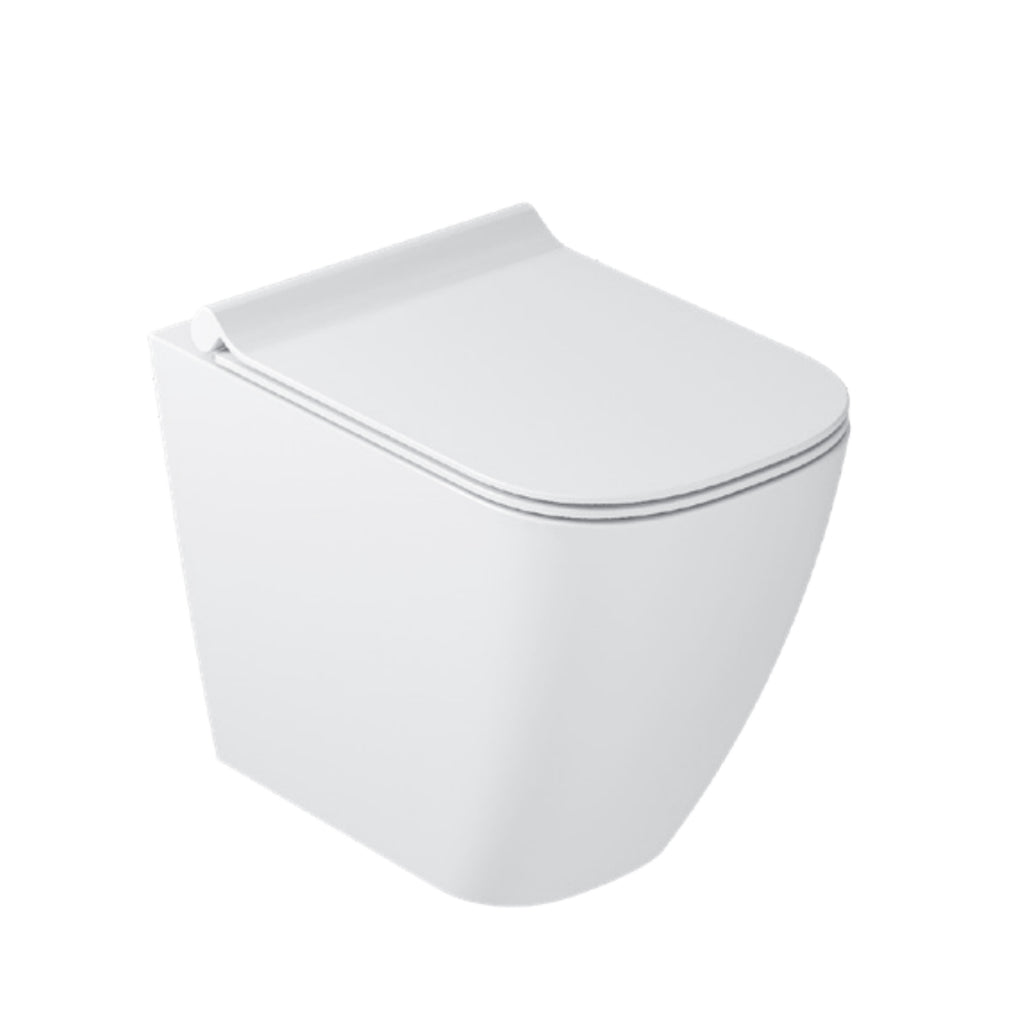 Coppia di sanitari filomuro 55x35 cm serie MEG11PRO di Ceramica Galassia con sedile soft close