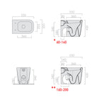 Wc scarico traslato 55x35 cm serie MEG11 di Ceramica Galassia con sedile avvolgente soft close