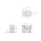 Coppia di sanitari filomuro scarico traslato 55x35 cm serie MEG11 di Galassia con sedile soft close