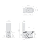 Wc Monoblocco 65x35 cm serie MEG11 di Ceramica Galassia con sedile avvolgente soft close- Nero Lucido