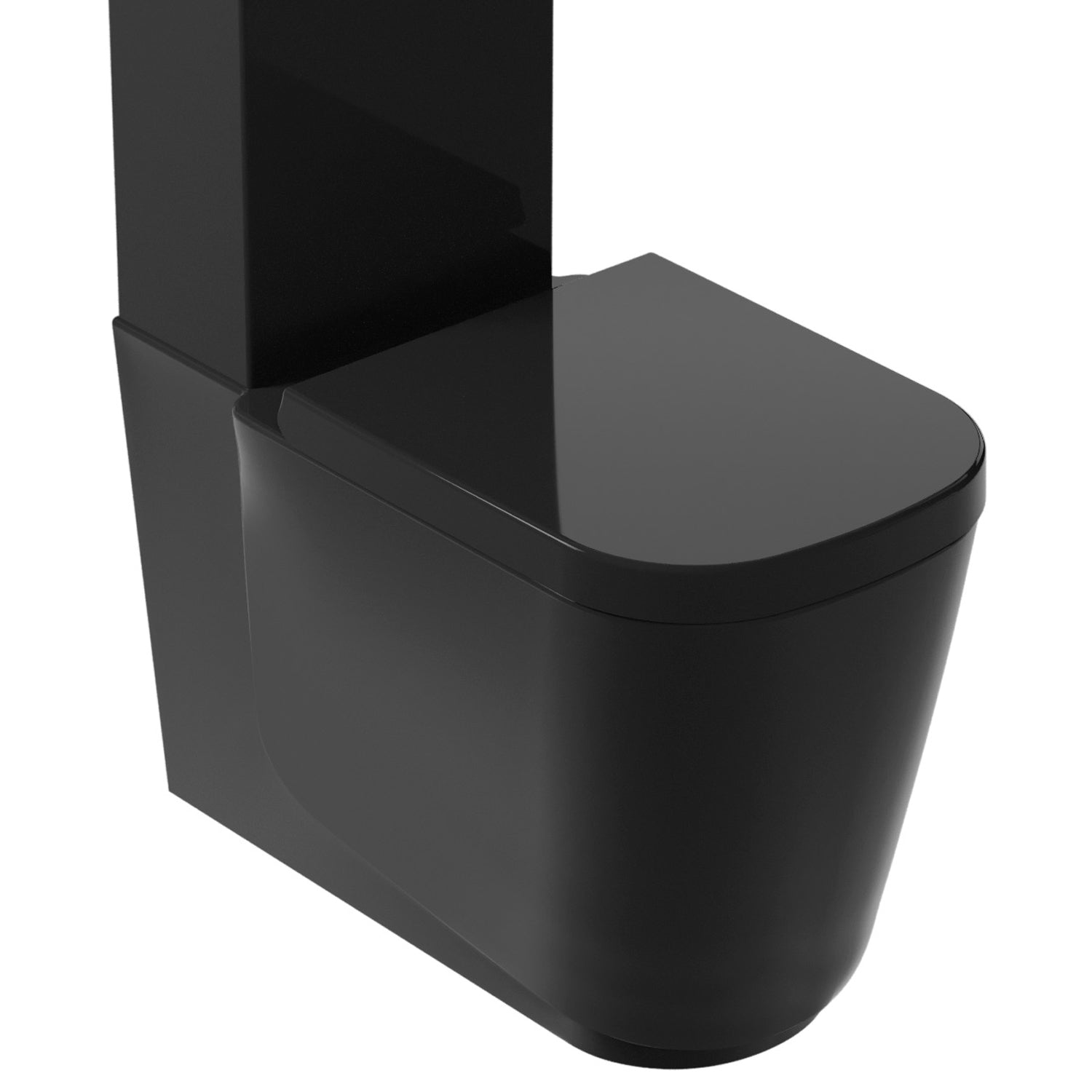 Wc Monoblocco 65x35 cm serie MEG11 di Ceramica Galassia con sedile avvolgente soft close- Nero Lucido