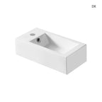 Lavabo d'appoggio o sospeso ceramica bianca altezza 14