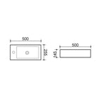 Lavabo d'appoggio o sospeso ceramica bianca altezza 14