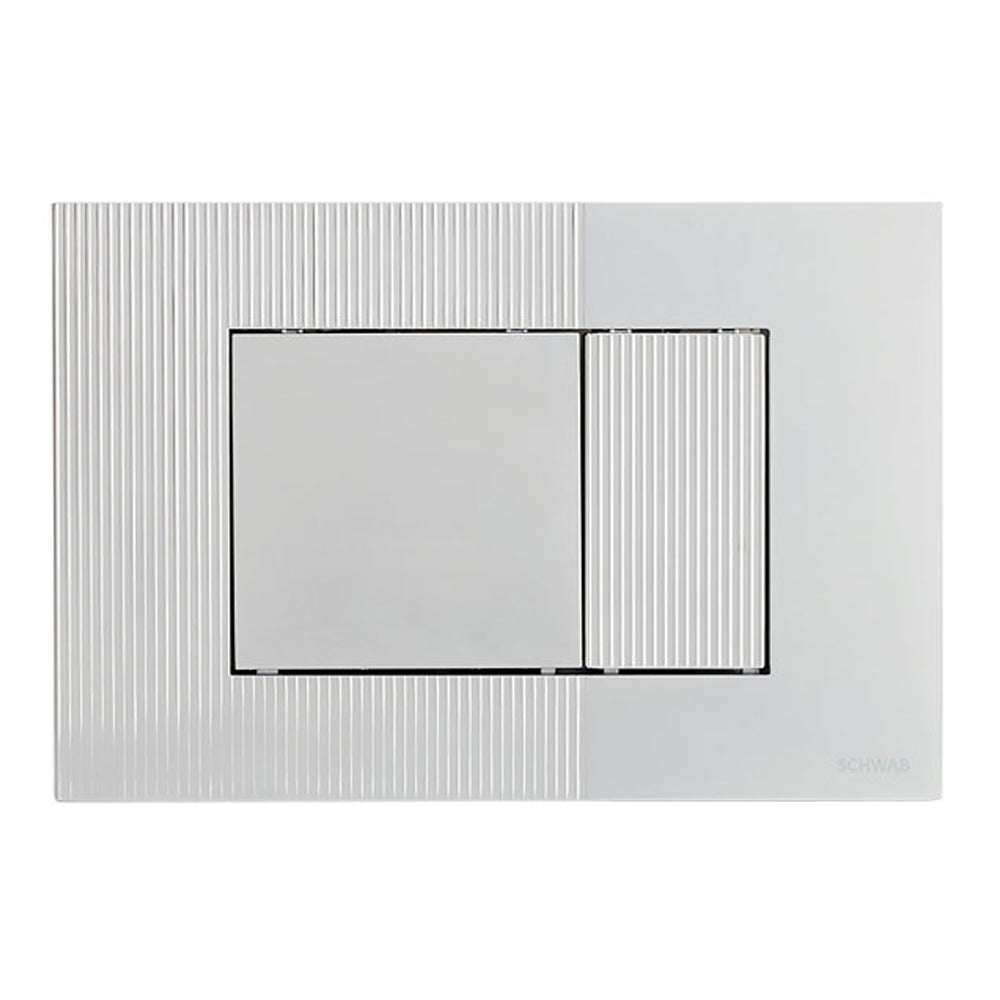 Placca di comando Schwab modello Metis per cassette incasso Cromo Lucido