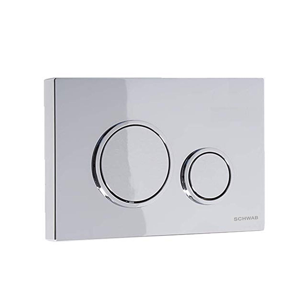 Placca di comando Schwab modello Vela per cassette incasso 199 Cromo lucido