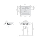 Lavabo ad incasso/sospeso serie Plus Design di Ceramica Galassia -  Bianco lucido 61x51cm