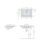 Lavabo ad incasso/sospeso serie Plus Design di Ceramica Galassia -  Bianco lucido 71x51cm