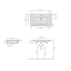 Lavabo ad incasso/sospeso serie Plus Design di Ceramica Galassia - Bianco lucido 91x52cm