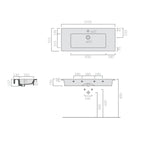 Lavabo vasca unica ad incasso/sospeso serie Plus Design di Ceramica Galassia - Bianco lucido 121x51cm