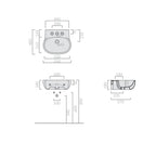 Lavabo sospeso in ceramica serie Ergo di Ceramica Galassia -  Bianco lucido 55cm