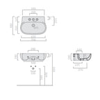 Lavabo sospeso in ceramica serie Ergo di Ceramica Galassia -  Bianco lucido 70cm