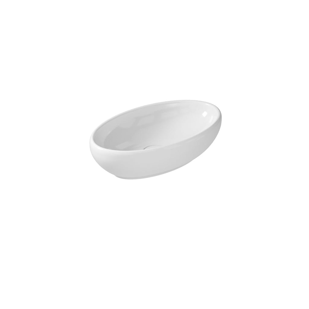 Lavabo da appoggio in ceramica serie Ergo di Ceramica Galassia -  Bianco lucido 60x36xh16cm
