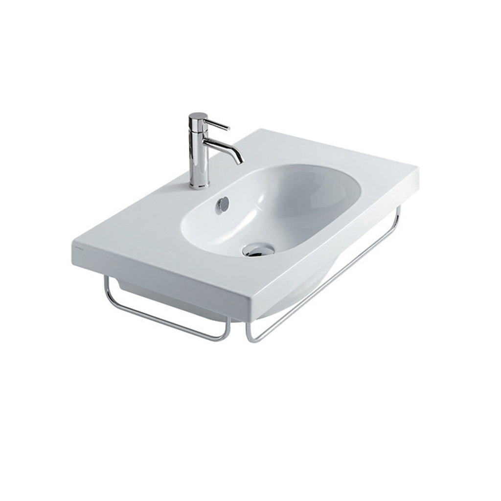 Lavabo sospeso in ceramica serie M2/Eden di Ceramica Galassia -  Bianco lucido 75x45cm