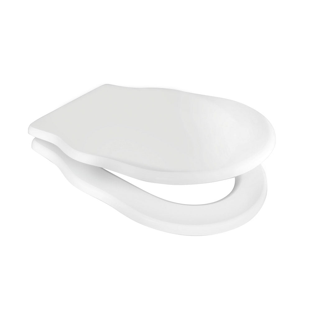 Sedile wc legno bianco per Cielo vaso Windsor larghezza 36 cm cerniere regolabili