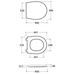 Coprivaso in termoindurente cm.50 BOWL bianco soft close