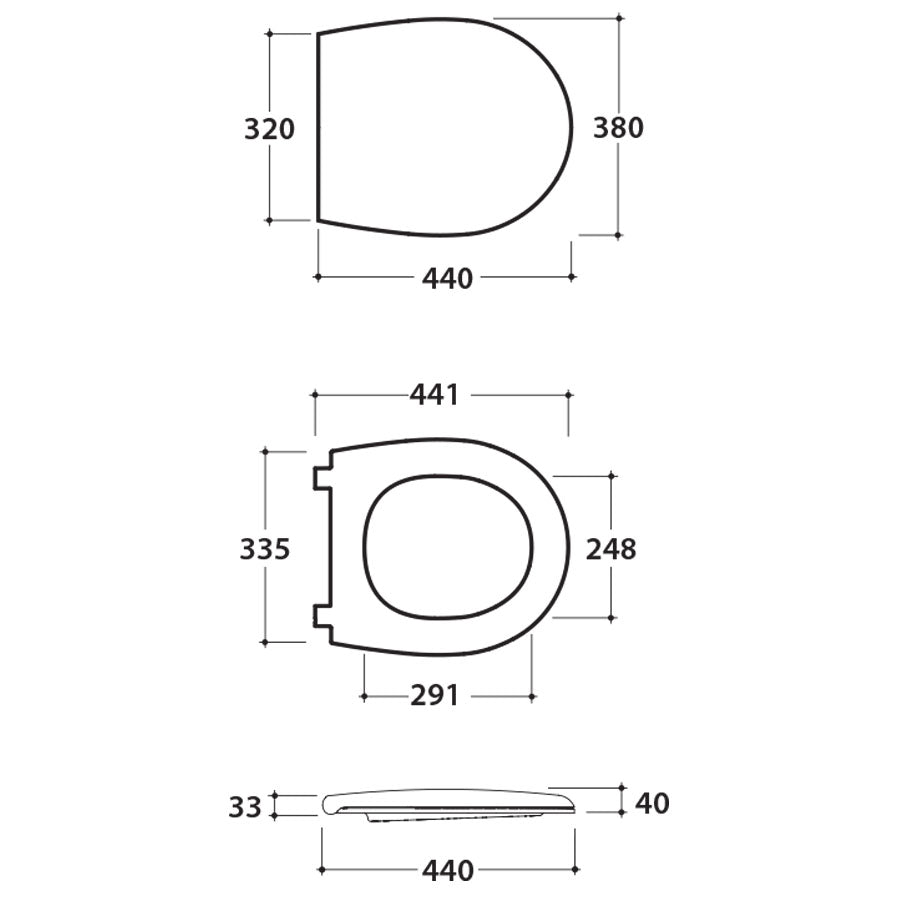 Coprivaso in termoindurente cm.50 BOWL bianco soft close
