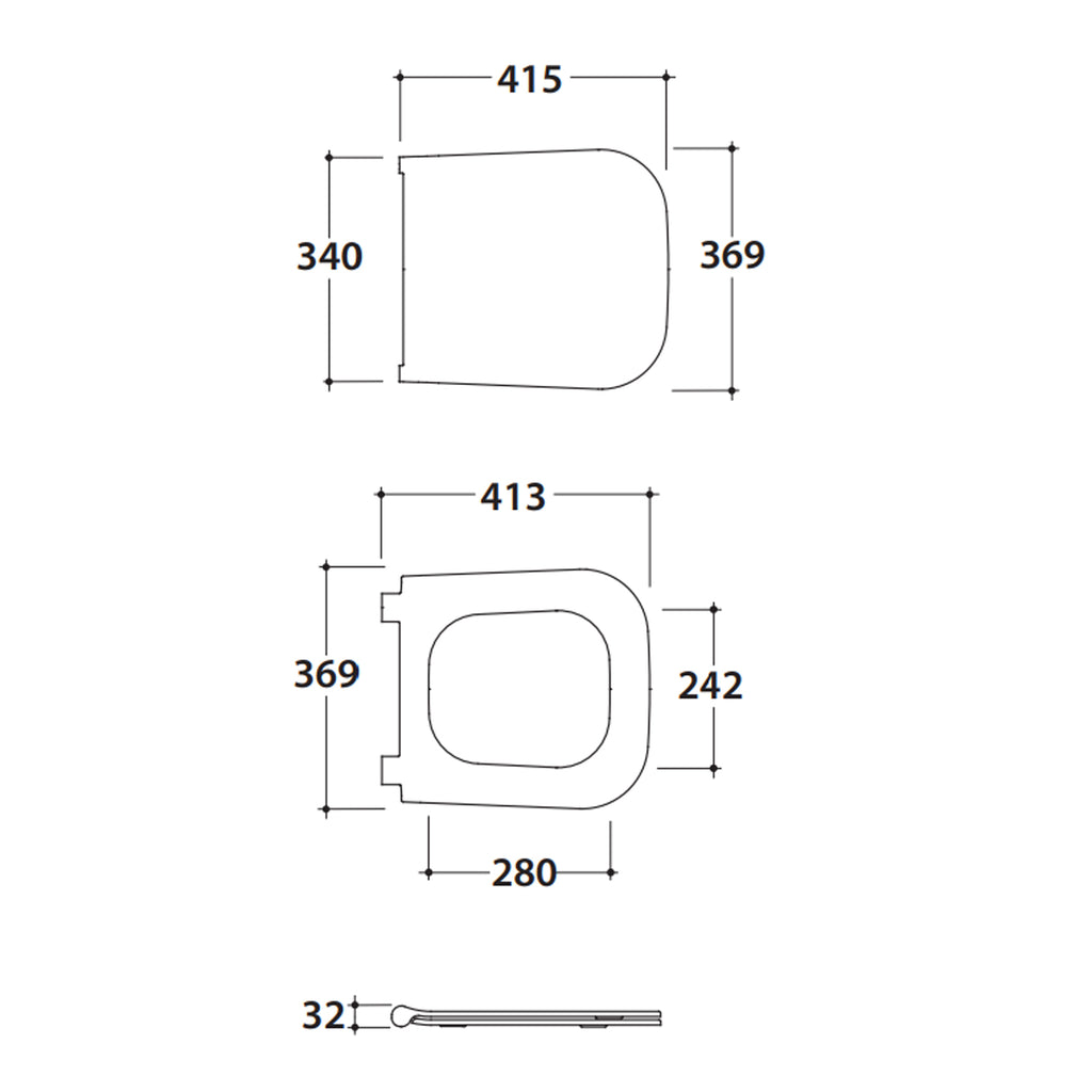 Coprivaso rimovibile STONE 45 sospesi bianco soft-close