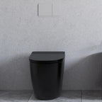 Vaso filomuro senza brida con Copriwater Soft Close BathCore serie Aria 52x37 x H40.5 cm - Nero Opaco