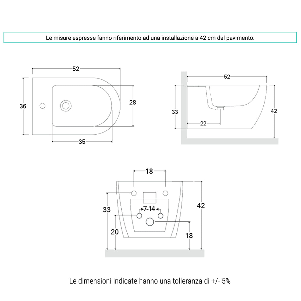 Sanitari sospesi senza brida con Copriwater Soft Close BathCore serie Aria 52x37 - Grigio Opaco
