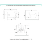 Sanitari sospesi senza brida con Copriwater Soft Close BathCore serie Aria 52x37 - Nero Opaco