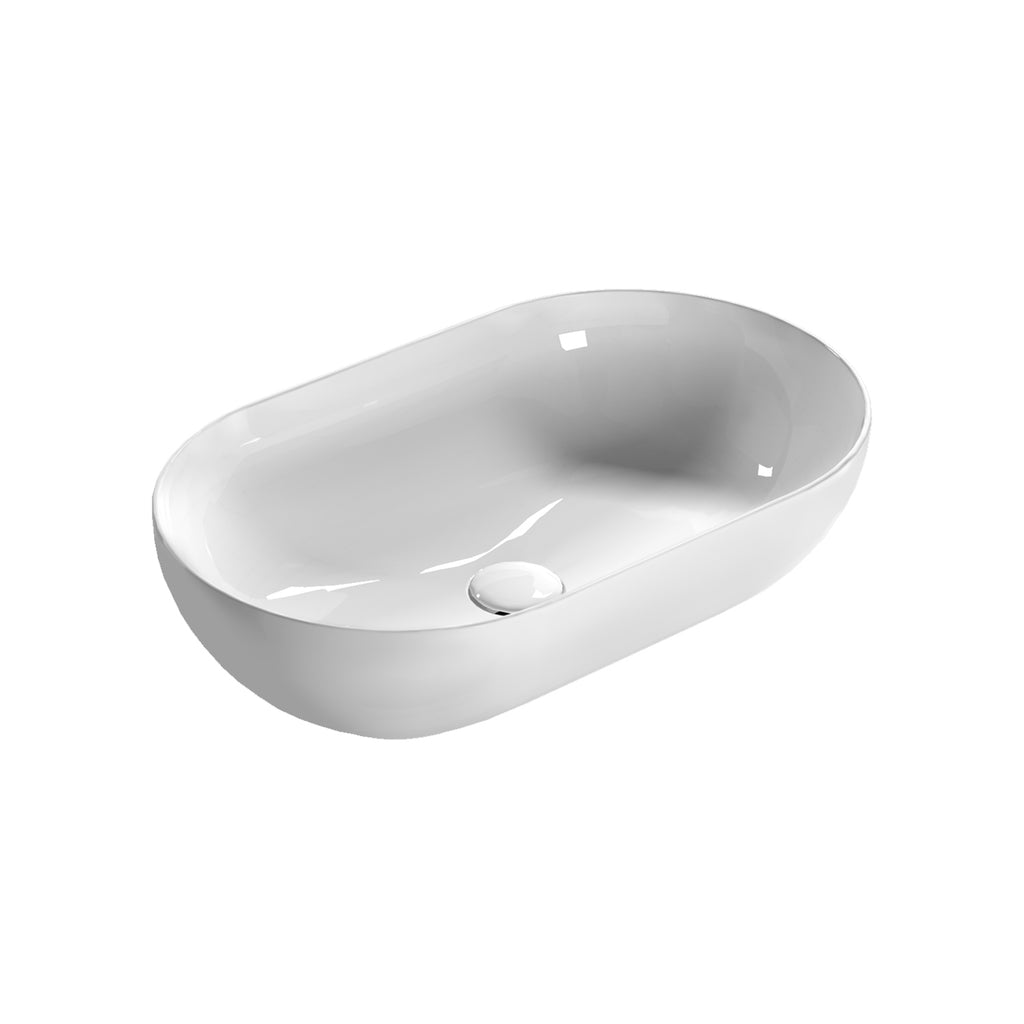 Lavabo d'appoggio Ceramica Globo T-Edge bianco opaco 60x41 h. 16 cm