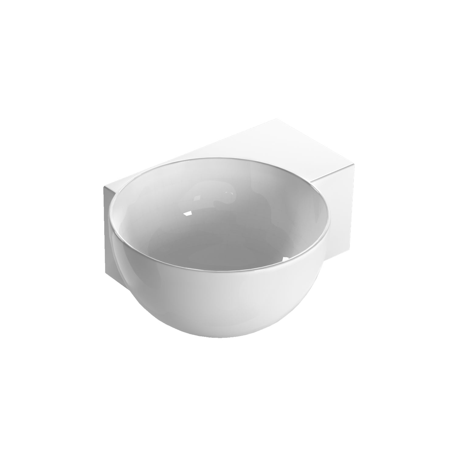 Lavabo asimmetrico per installazione sospesa o appoggio ceramica bianca Globo T-Edge cm 40x32