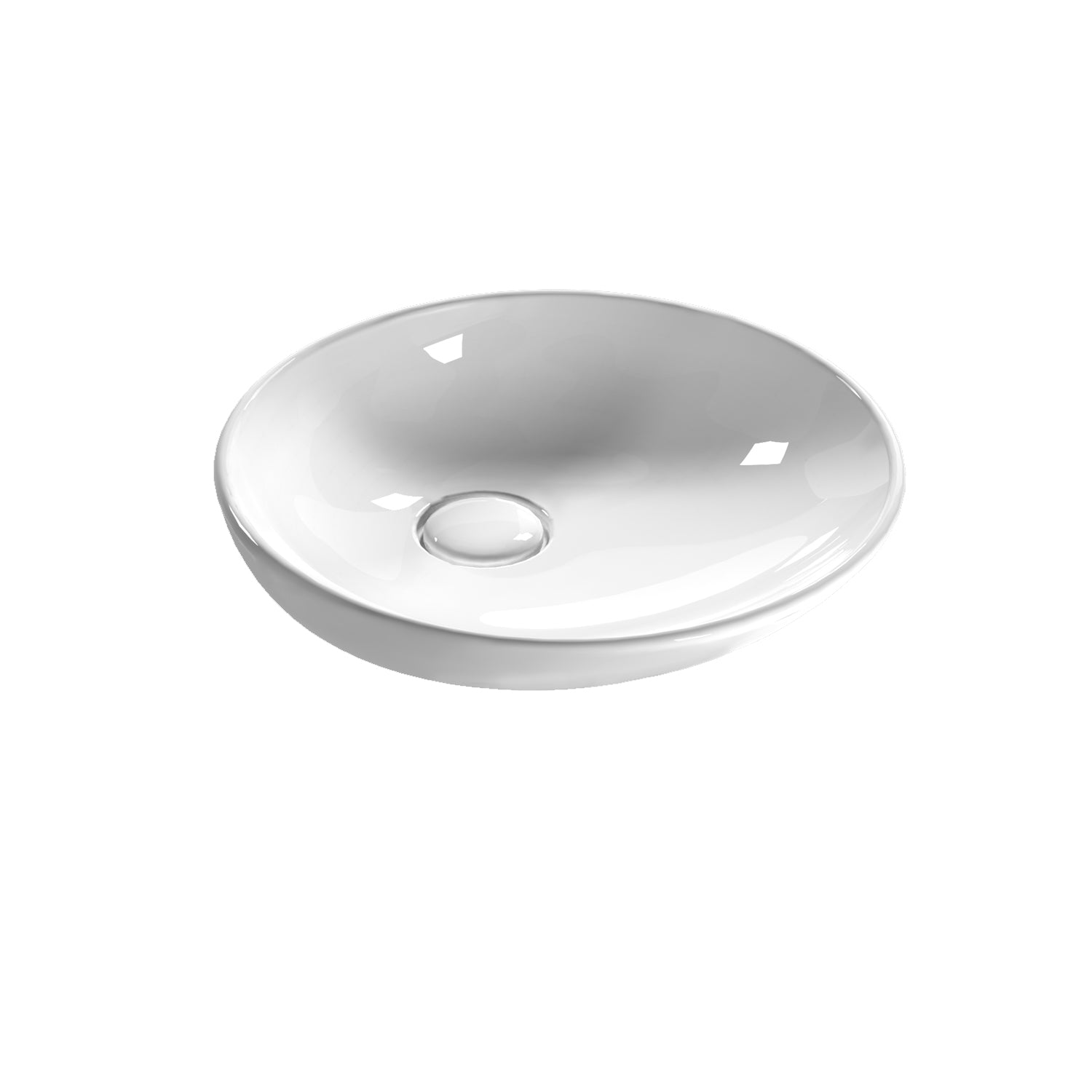 Lavabo da appoggio bianco Free di Ceramica Globo diametro 50 h.14 cm