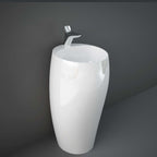 Lavabo monoblocco freestanding modello Cloud di Rak Ceramics Bianco Lucido