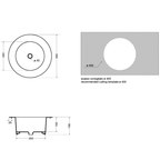 Lavabo da incasso tondo convesso diametro 55 cm profondo 19 cm AXA Ceramiche