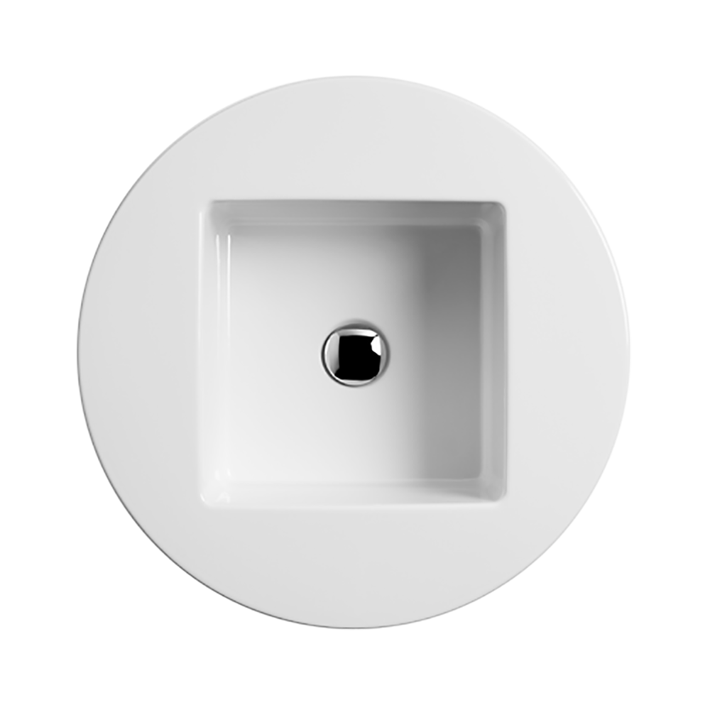 Lavabo da incasso Tondo diametro 55 cm con vasca quadrata profondo 19 cm AXA Ceramiche