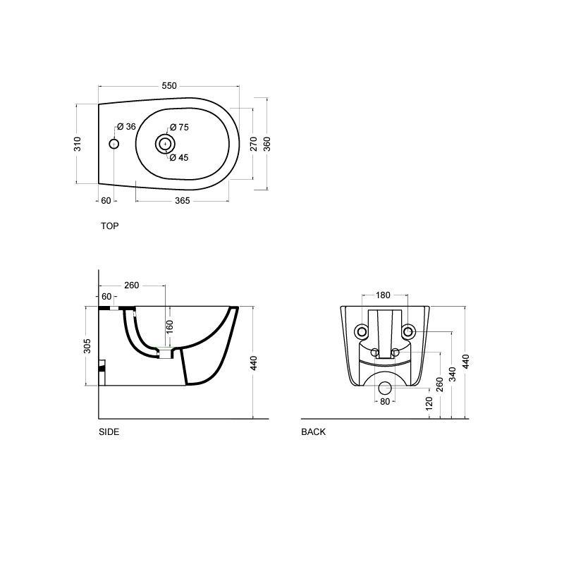 Sanitari Sospesi collezione EVA wc senza brida + bidet + sedile soft close