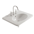 Lavabo sospeso cm 75x55x20h modello Paestum di Ceramica Globo