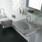 Lavabo sospeso cm 75x55x20h modello Paestum di Ceramica Globo