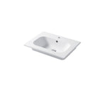 Lavabo a consolle in ceramica bianca lucida serie Qubo Square 46 Disegno-Ceramica 61cm