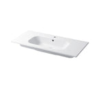 Lavabo a consolle in ceramica bianca lucida serie Qubo Square 46 Disegno-Ceramica 101cm