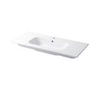 Lavabo a consolle in ceramica bianca lucida serie Qubo Square 46 Disegno-Ceramica 121cm