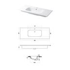 Lavabo a consolle in ceramica bianca lucida serie Qubo Square 46 Disegno-Ceramica 121cm