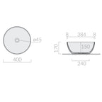 Lavabo da appoggio tondo diametro cm 40 serie Dream di Ceramica Galassia Nero Opaco