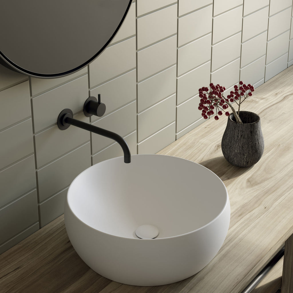 Lavabo da appoggio tondo diam. cm 48 serie Dream di Ceramica Galassia Bianco Opaco