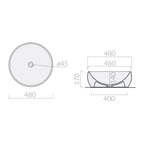 Lavabo da appoggio tondo diametro cm 48 serie Dream di Ceramica Galassia Nero Opaco