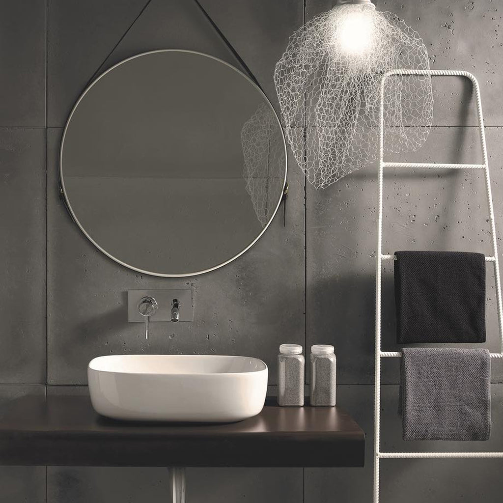 Lavabo da appoggio ovale cm 50x38 serie Dream di Ceramica Galassia Bianco Lucido