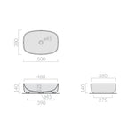 Lavabo da appoggio ovale cm 50x38 serie Dream di Ceramica Galassia Nero Opaco