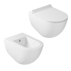Coppia di Sanitari Sospesi 56x36 cm serie Dream di Ceramica Galassia con sedile slim soft close