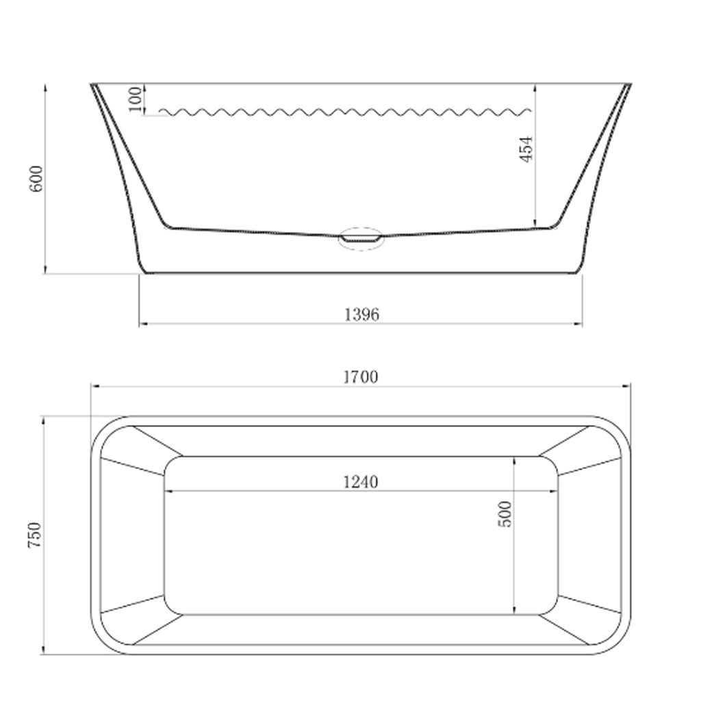 Vasca Bagno Freestanding in acrilico Modello Laura