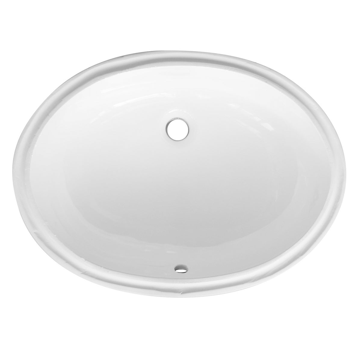 Lavabo sottopiano 57x42 cm BathCore con troppo pieno - Bianco